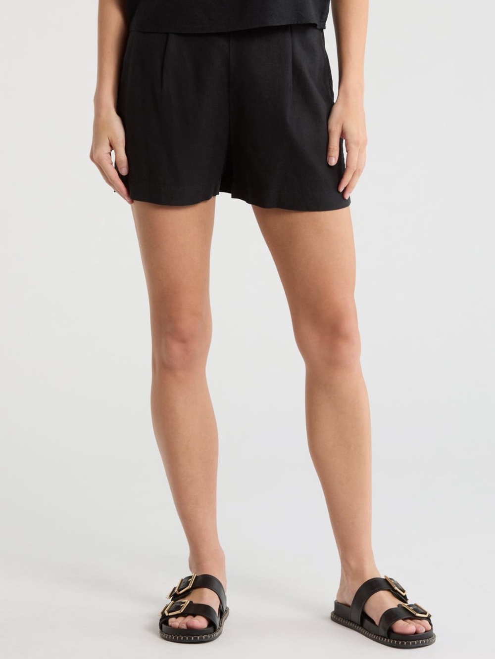 Madewell Solid Linen-Blend Tailored Shorts